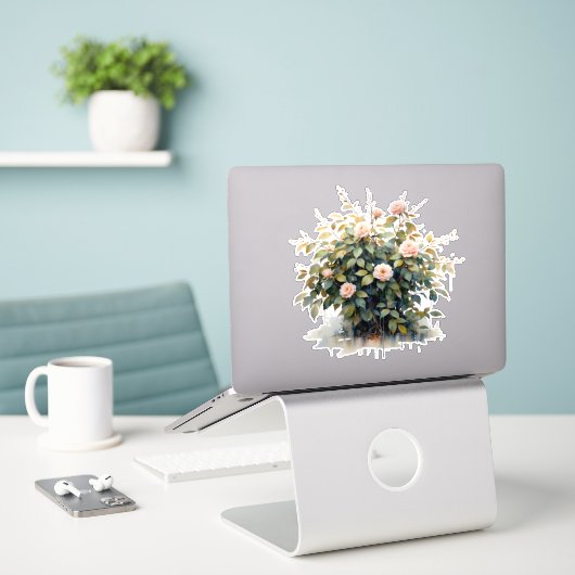 Middernacht Tuin Sticker (Laptop op bureau)