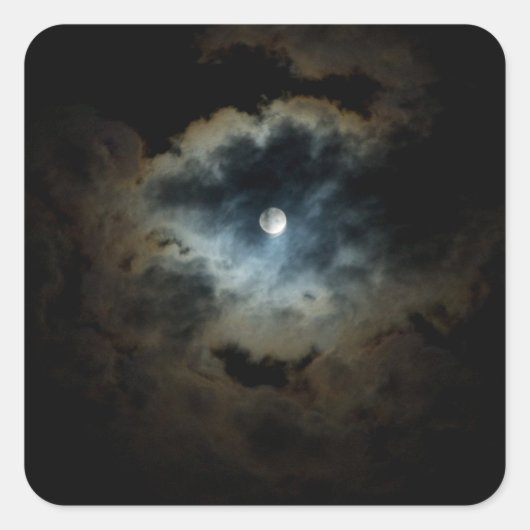 middernacht vierkante sticker (Voorkant)