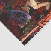 Middernacht Vuur Roos Decoupage Tissuepapier (Detail)