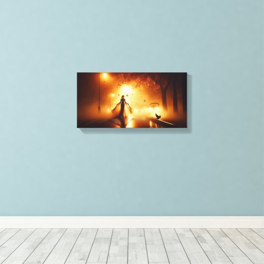 Middernacht wals in de mist canvas afdruk (Insitu (Houten vloer))