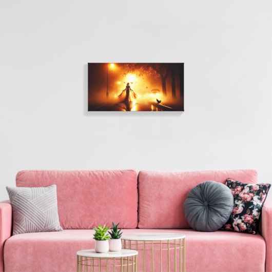 Middernacht wals in de mist canvas afdruk (Insitu (Woonkamer))