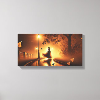 Middernacht wals in de mist canvas afdruk