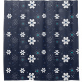 middernacht winterbloemen douchegordijn (Voorkant)