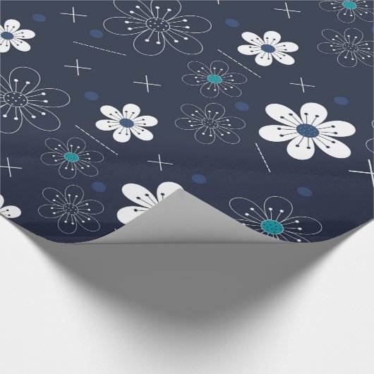 middernacht winterbloemen inpakpapier (Hoek)