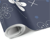 middernacht winterbloemen inpakpapier (Rol Hoek)