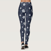 middernacht winterbloemen leggings (Achterkant)