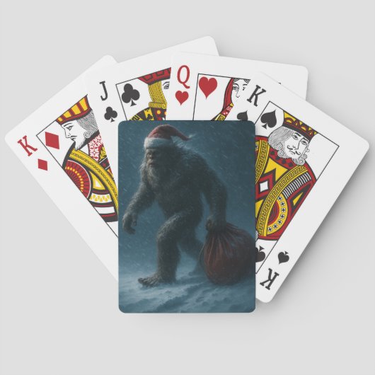 Middernacht Yule Sasquatch – Winterfolklore speelk Pokerkaarten (Achterkant)