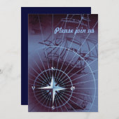 Middernacht Zeevaart Kompas Zeilschepen Kaart (Voorkant / Achterkant)