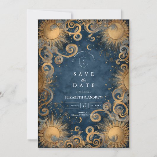 Middernacht Zon Hemels Huwelijk Save The Date (Voorkant)