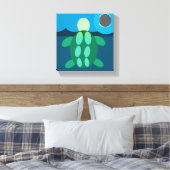 Middernacht zwemmende schildpad op canvas afdruk (Insitu (Slaapkamer))