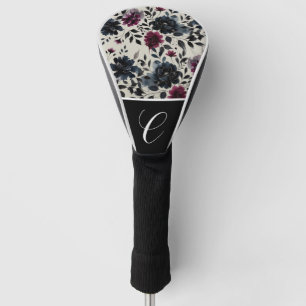 Middernachtblauw Bourgondië Inktachtig Bloemig Ama Golfheadcover