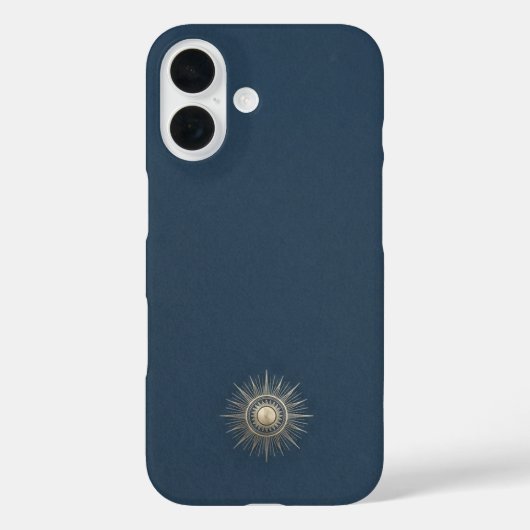 Middernachtblauw & Champagnegoud Celestial Sun Lux Case-Mate iPhone Case (Achterkant)