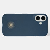 Middernachtblauw & Champagnegoud Celestial Sun Lux Case-Mate iPhone Case (Achterkant (horizontaal))