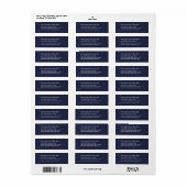 Middernachtblauw gepersonaliseerd adres etiket (Full Sheet)