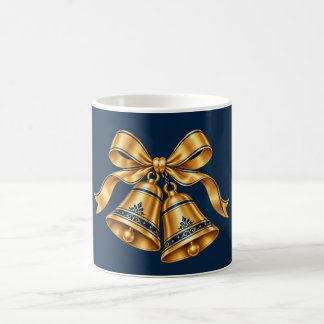 Middernachtblauw & Goud Kerstbellen Klassieke Mok