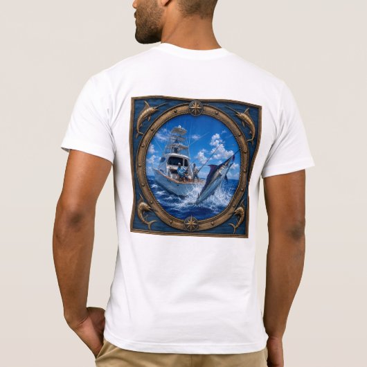 Middernachtblauwe Marlin T-shirt (Achterkant)