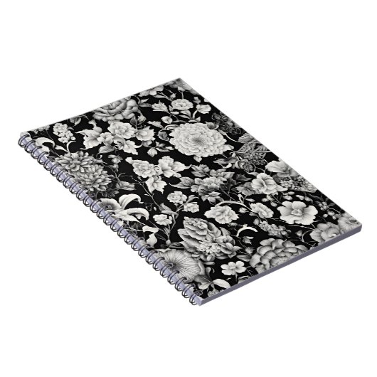 Middernachtbloei: een donkere bloem notitieboek (Rechterzijde)