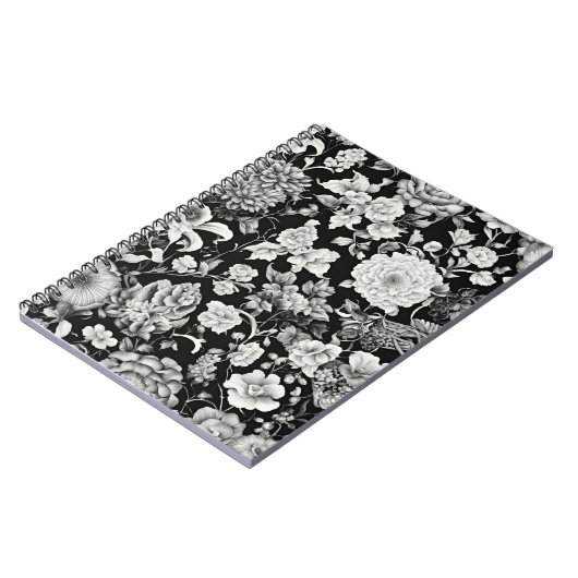 Middernachtbloei: een donkere bloem notitieboek (Linkerzijde)