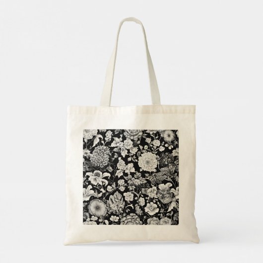 Middernachtbloei: een donkere bloem tote bag (Achterkant)