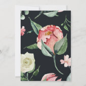 middernachtbloei elegante bloemenbruiloft uitnodig kaart (Achterkant)