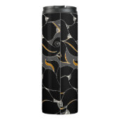 Middernachtbloemblaadjes – Elegant bloemenpatroon Thermosbeker (Achterkant)