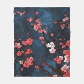 Middernachtbloesems Fleece Deken (Voorkant)