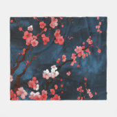 Middernachtbloesems Fleece Deken (Voorkant (Horizontaal))