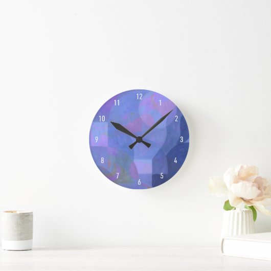 Middernachtbogen - Indigo Abstracte geometrie Ronde Klok (Huis)