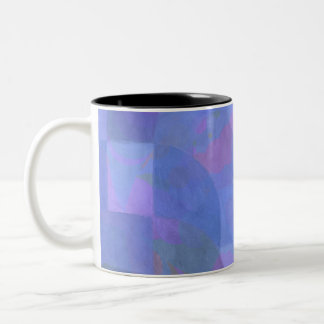 Middernachtbogen - Indigo Abstracte geometrie Tweekleurige Koffiemok