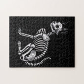 Middernachtbotten: Skeletkat Legpuzzel (Horizontaal)