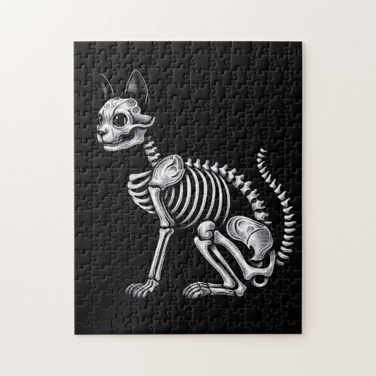 Middernachtbotten: Skeletkat Legpuzzel (Verticaal)