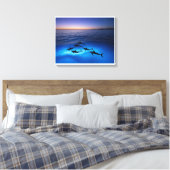 Middernachtdolfijnen Canvas Afdruk (Insitu (Slaapkamer))