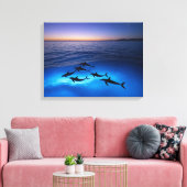 Middernachtdolfijnen Canvas Afdruk (Insitu (Woonkamer))