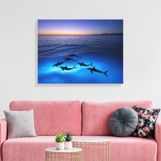 Middernachtdolfijnen Canvas Afdruk (Insitu (Woonkamer))