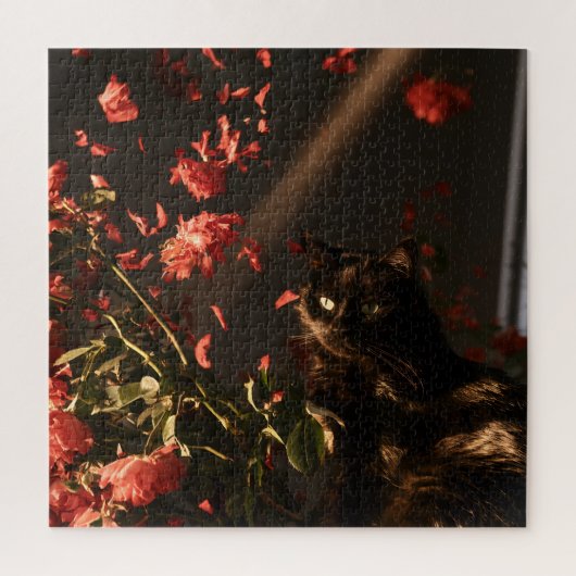 Middernachtelijke Bloeiende Katten Legpuzzel (Verticaal)