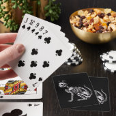Middernachtelijke Botten: Skelet Kat Pokerkaarten (Insitu)