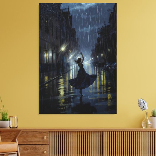 Middernachtelijke regendans canvas afdruk (Insitu (Woonkamer))