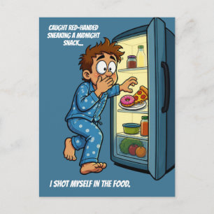 Middernachtelijke Snack Schoot Mezelf In Het Voeds Briefkaart