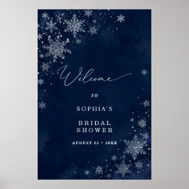 Middernachtelijke Sneeuwvlokken Bruiloft Feest Wel Poster