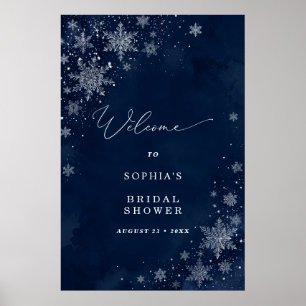 Middernachtelijke Sneeuwvlokken Bruiloft Feest Wel Poster