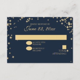 Middernachtelijke Sterren Schitteren Huwelijksreac RSVP Kaartje