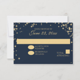 Middernachtelijke Sterren Schitterende Trouwreacti RSVP Kaartje