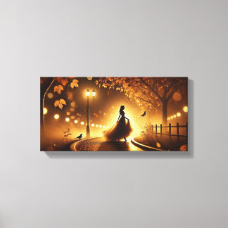 Middernachtelijke wals in de mist canvas afdruk