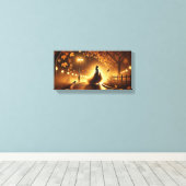 Middernachtelijke wals in de mist canvas afdruk (Insitu (Houten vloer))