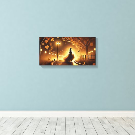 Middernachtelijke wals in de mist canvas afdruk (Insitu (Houten vloer))