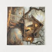 Middernachtgasten bij de Lantern Tree Wandkleed (Voorkant (horizontaal))