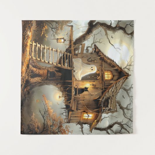 Middernachtgasten bij de Lantern Tree Wandkleed (Voorkant (horizontaal))