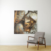 Middernachtgasten bij de Lantern Tree Wandkleed (In Situ (horizontaal))