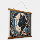 Middernachtmuze in een Lijst met kroonblaadjes Hangend Wandkleed (Gebogen)