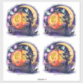 Middernachtrit van een heks sticker (Vel)
